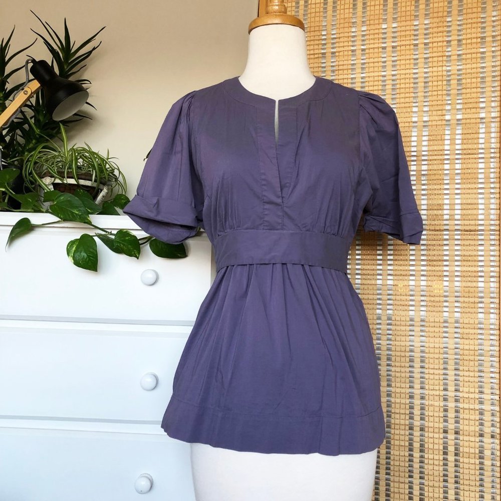 BCBGMAXAZRIA Short Sleeve Purple Grey Top